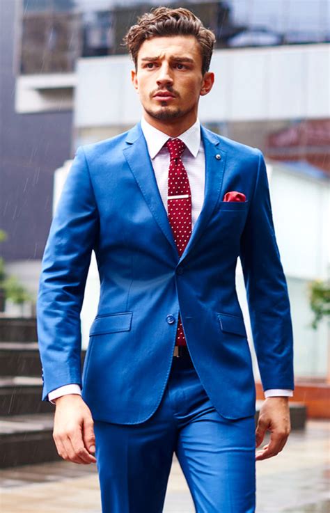 light blue suit shirt combo.